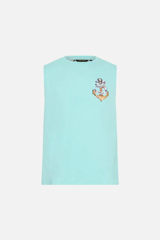 RELAXED FIT TANK WITH SILK CONTRAST BACK FOLK AFLOAT sold by Camilla