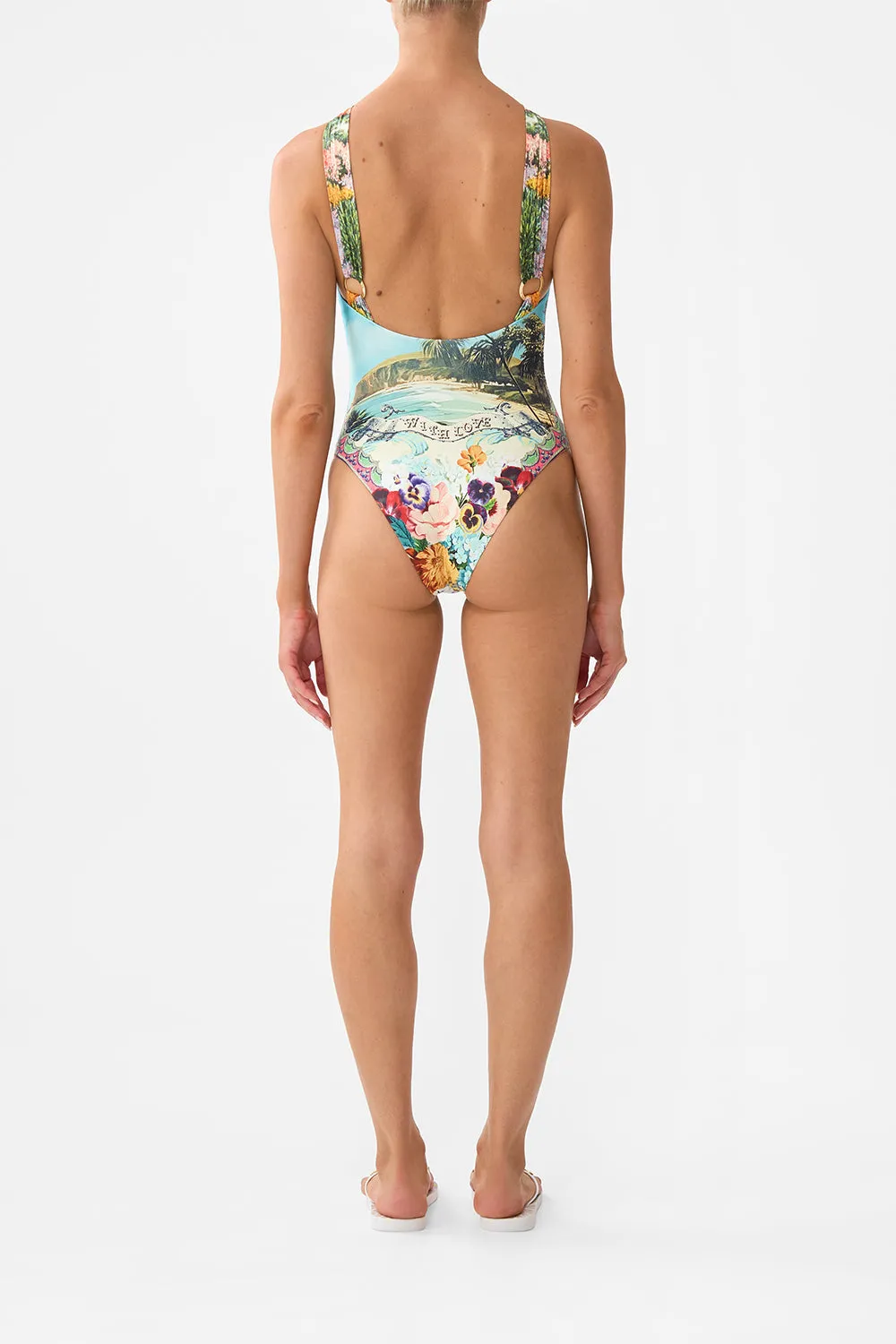 DIAMOND NECK THICK STRAP ONE PIECE W RINGS BATHING BOMBSHELL sold by Camilla product image thumbnail 2