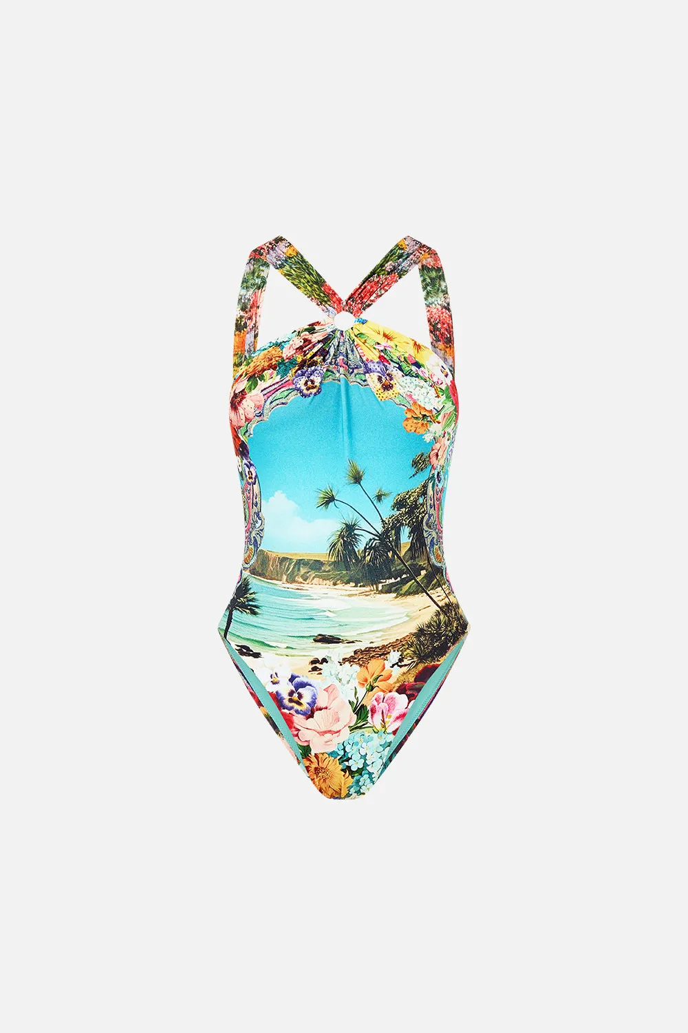 DIAMOND NECK THICK STRAP ONE PIECE W RINGS BATHING BOMBSHELL sold by Camilla product image thumbnail 3