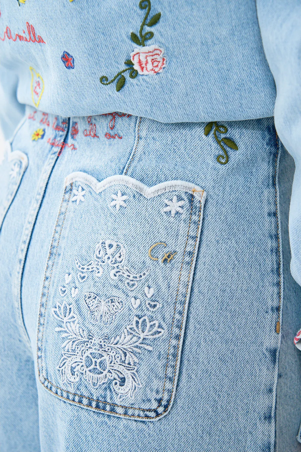 LUNA KITSCH STITCH HIGH RISE WIDE LEG JEAN DENIM sold by Camilla product image thumbnail 5