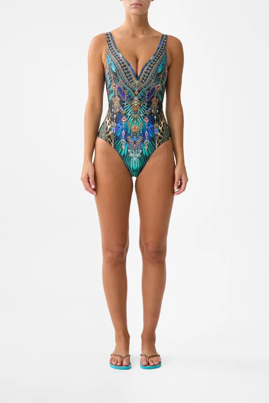 V WIRE ONE PIECE WITH SCOOP BACK DOMINICAN DECADENCE sold by Camilla