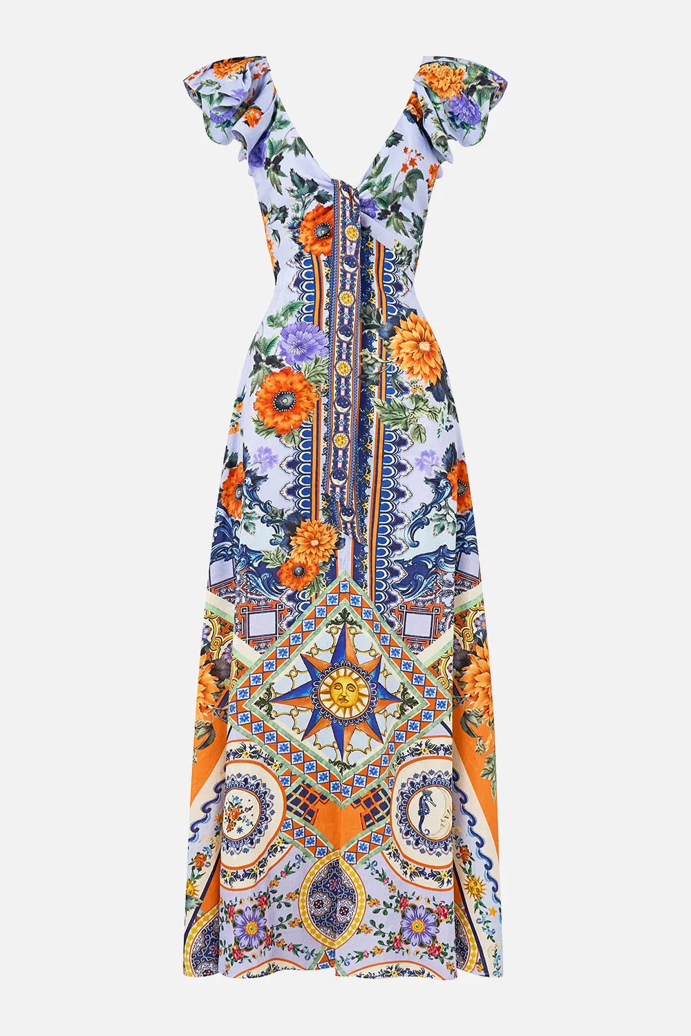 TIE FRONT FRILL SLEEVE LONG DRESS LUSCIOUS IN LISBON sold by Camilla product image thumbnail 3