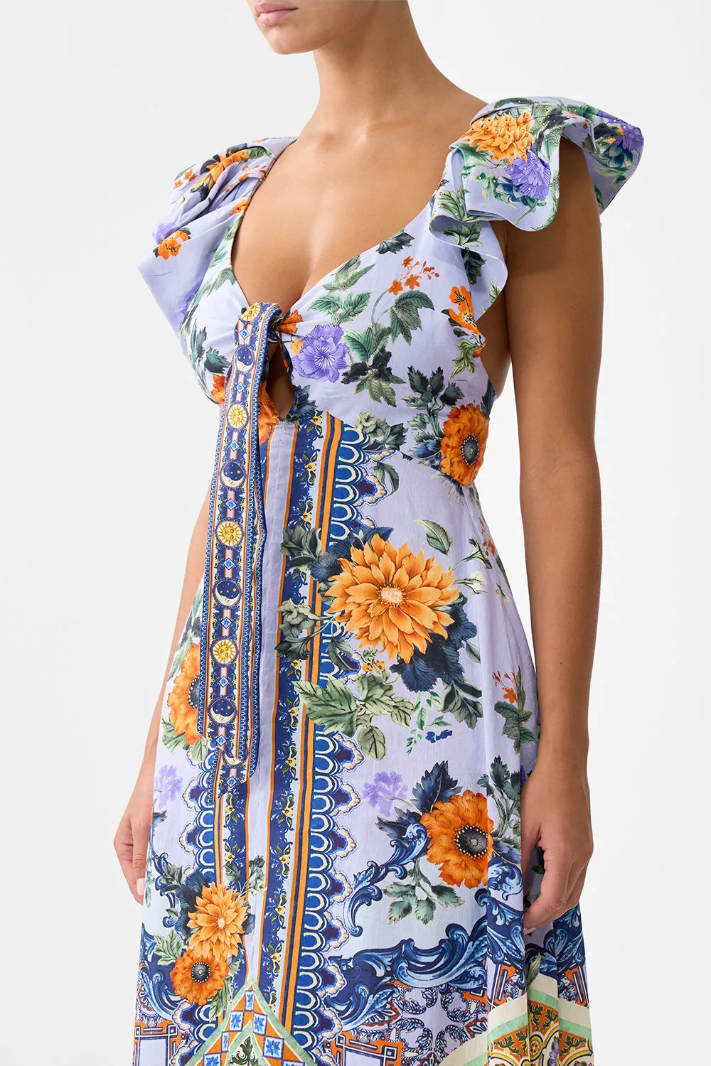 TIE FRONT FRILL SLEEVE LONG DRESS LUSCIOUS IN LISBON sold by Camilla product image thumbnail 5