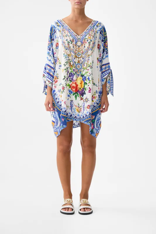 TIE SLEEVE SHORT V NECK KAFTAN TILES DARLS sold by Camilla
