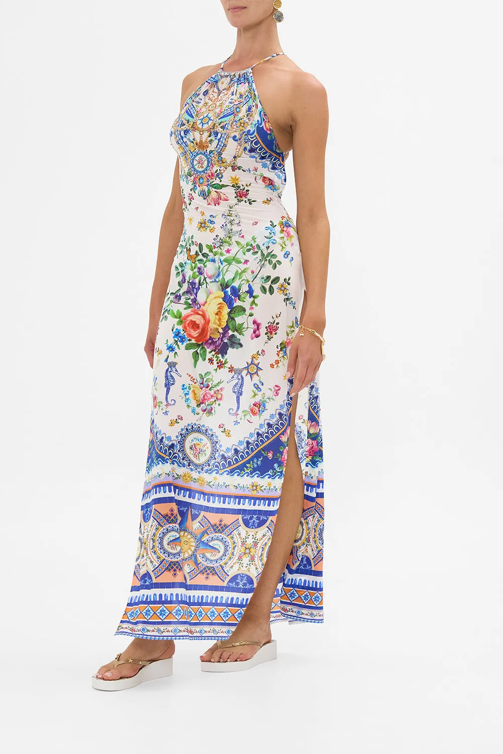 HIGH NECK MAXI DRESS WITH TIE BACK TILES DARLS sold by Camilla product image thumbnail 4