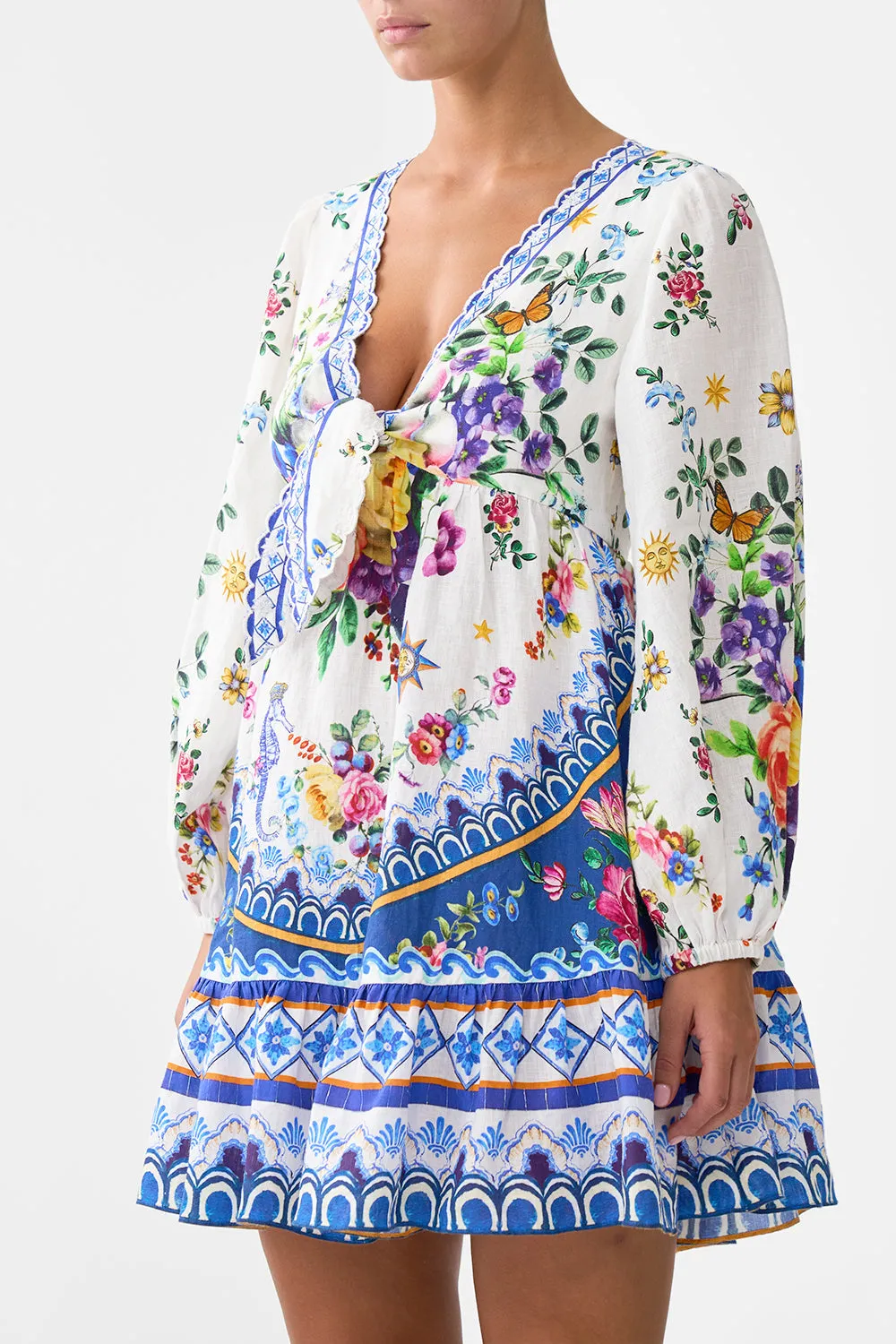 SHORT TIE FRONT BLOUSON DRESS TILES DARLS sold by Camilla product image thumbnail 5