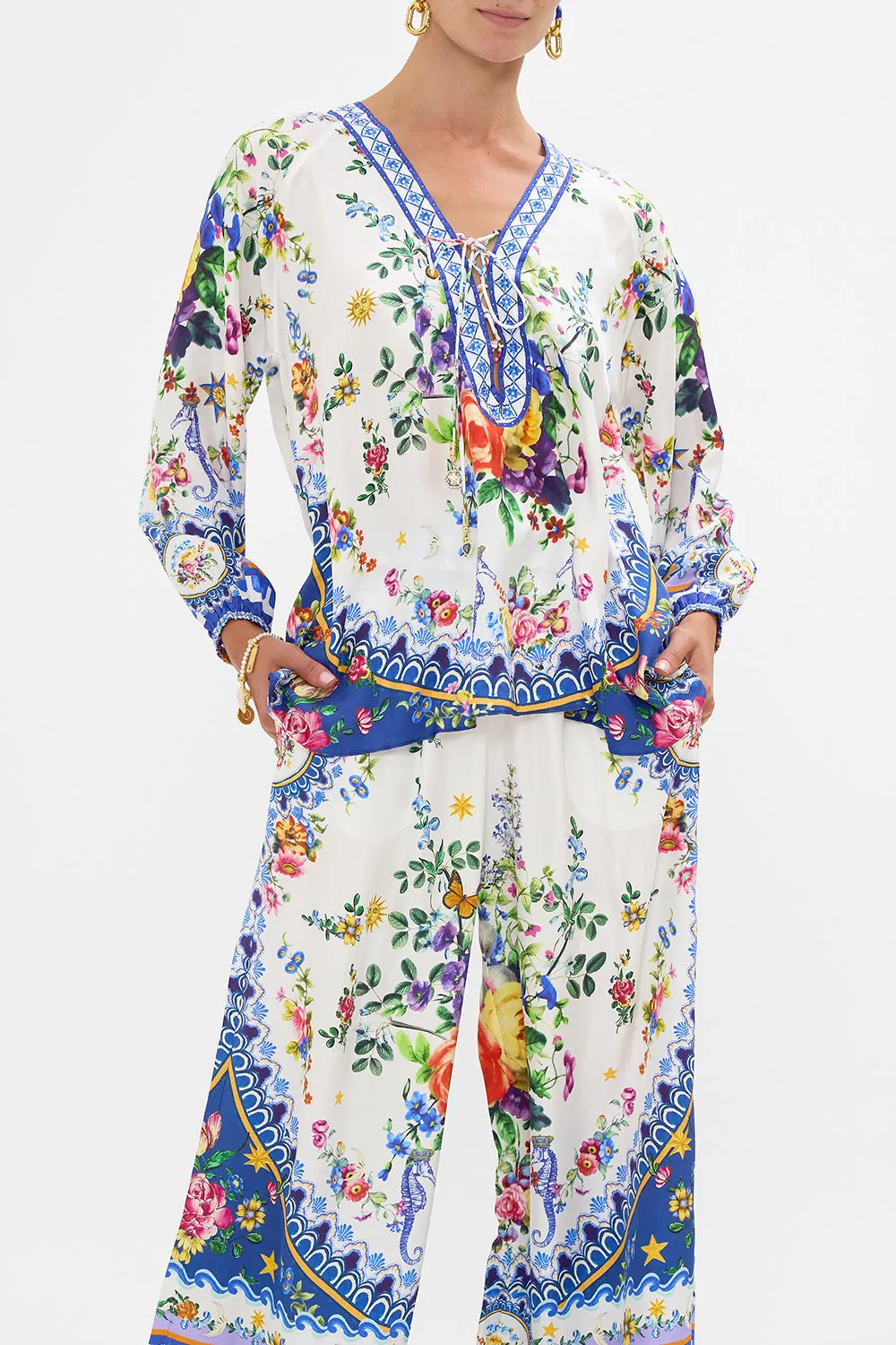 LACE UP BLOUSE TILES DARLS sold by Camilla product image thumbnail 5