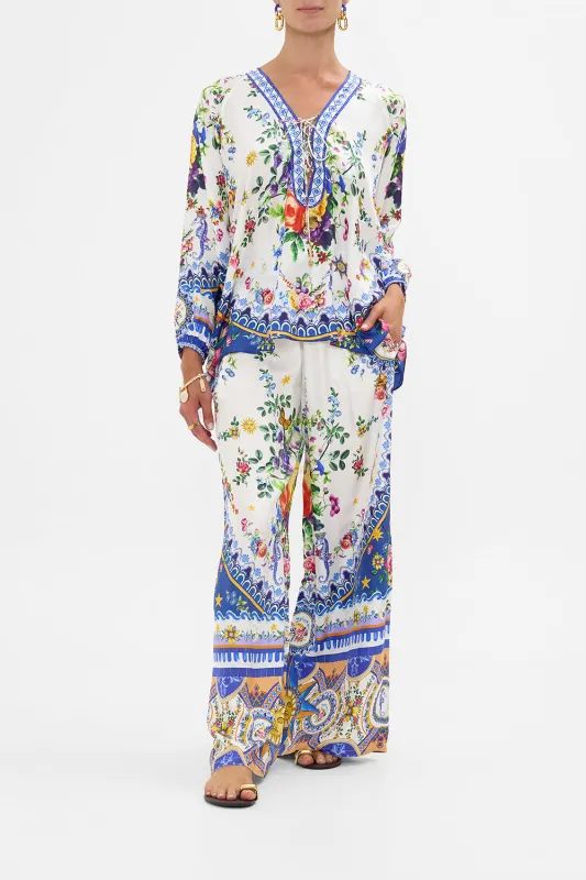 LACE UP BLOUSE TILES DARLS sold by Camilla