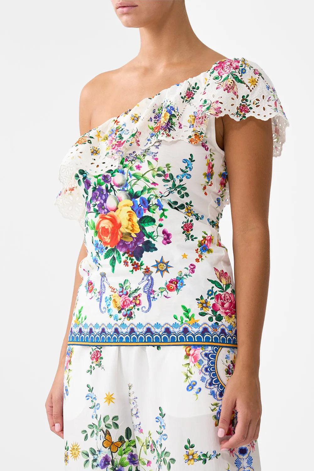 ONE SHOULDER FITTED JERSEY TANK TILES DARLS sold by Camilla product image thumbnail 5