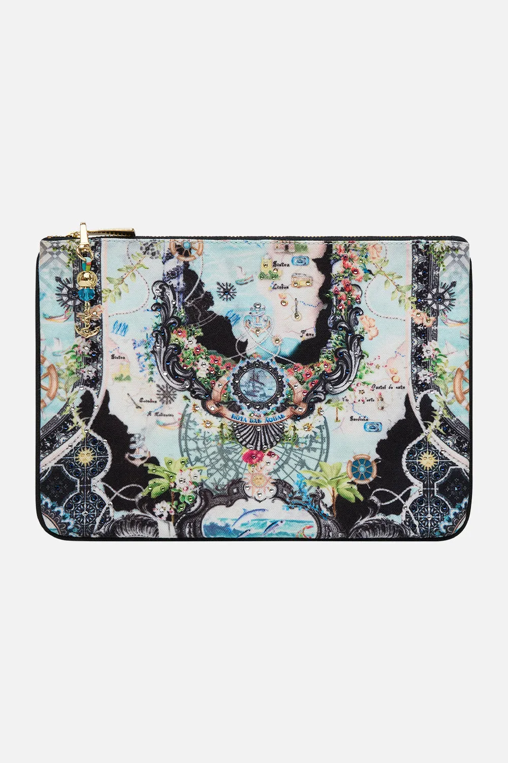 SMALL CANVAS CLUTCH FOLK AFLOAT sold by Camilla