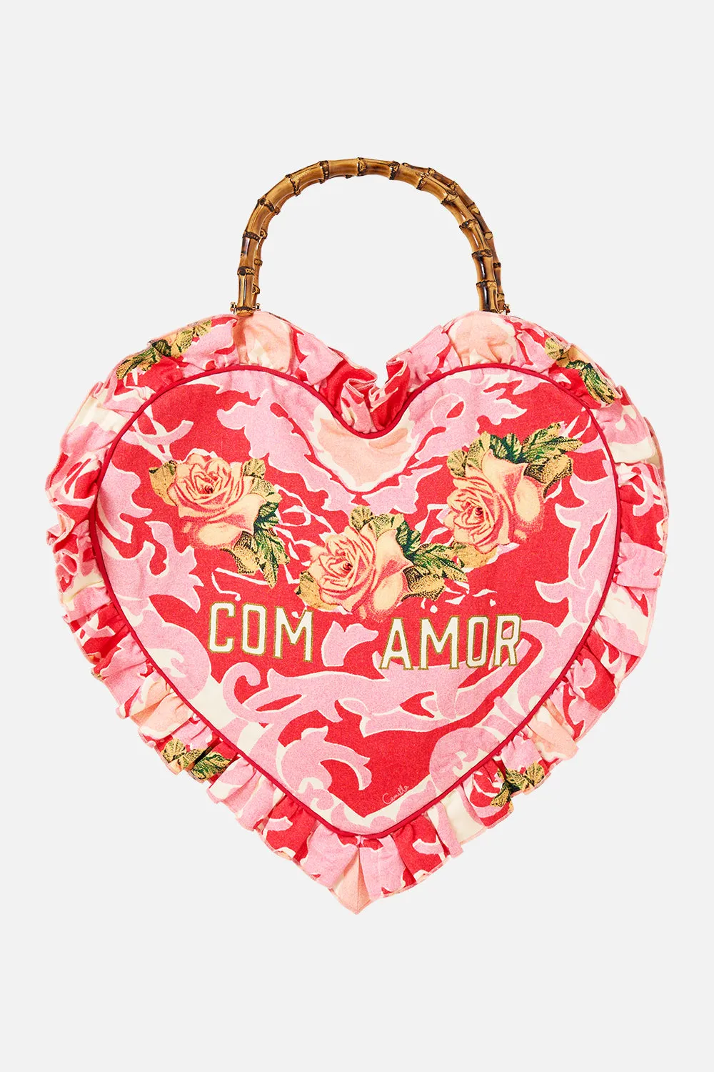 OVERSIZED HEART FRILL EDGE TOTE PINK PORTO sold by Camilla product image thumbnail 2