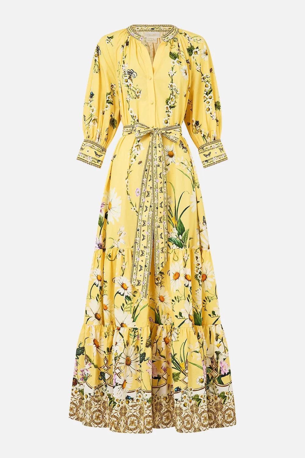 TIERED SHIRT DRESS WITH SHORT SLEEVE DAISY CHAINS sold by Camilla product image thumbnail 3