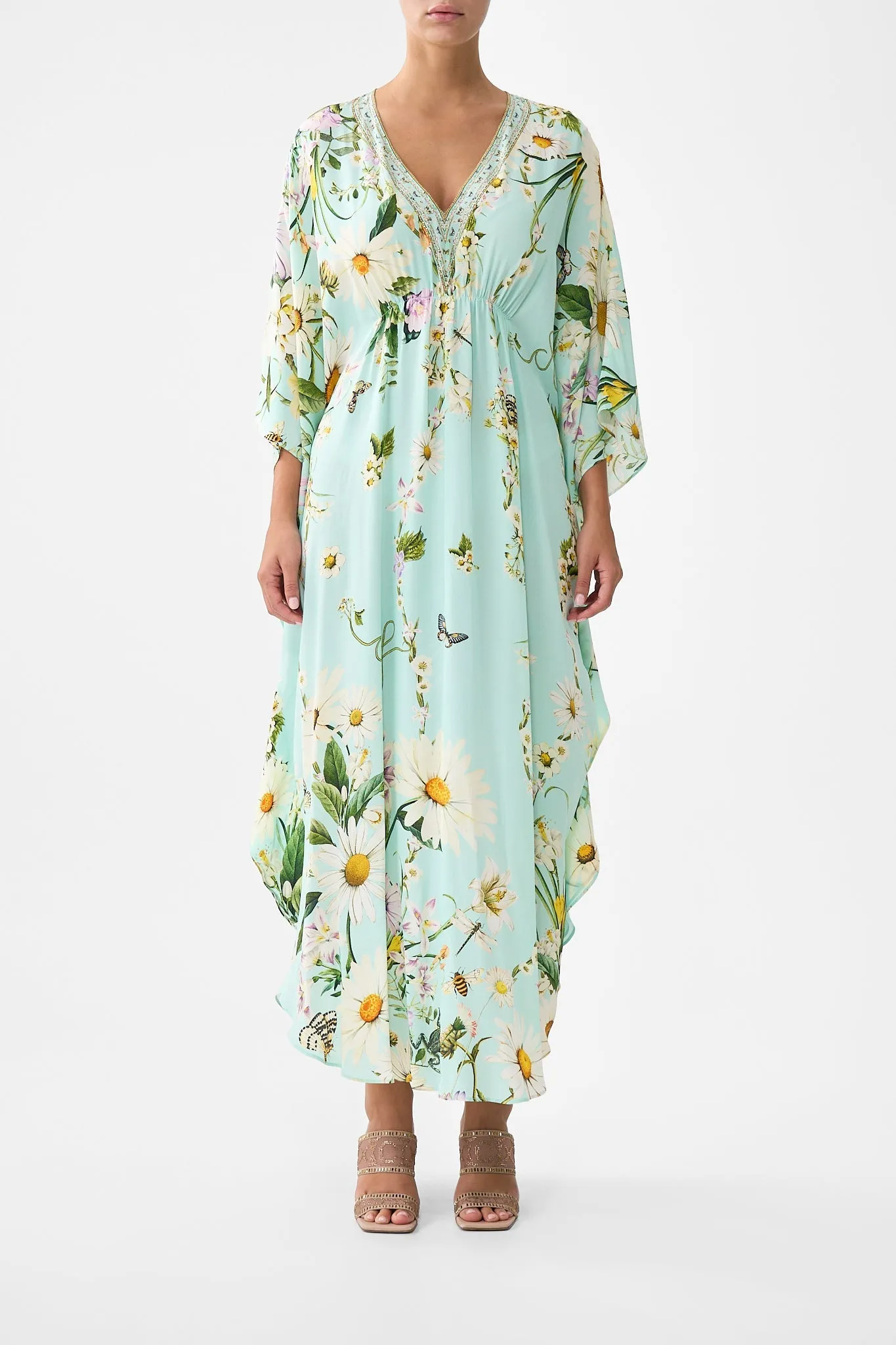 GATHERED WAIST KAFTAN FLORAL FREEFALL sold by Camilla