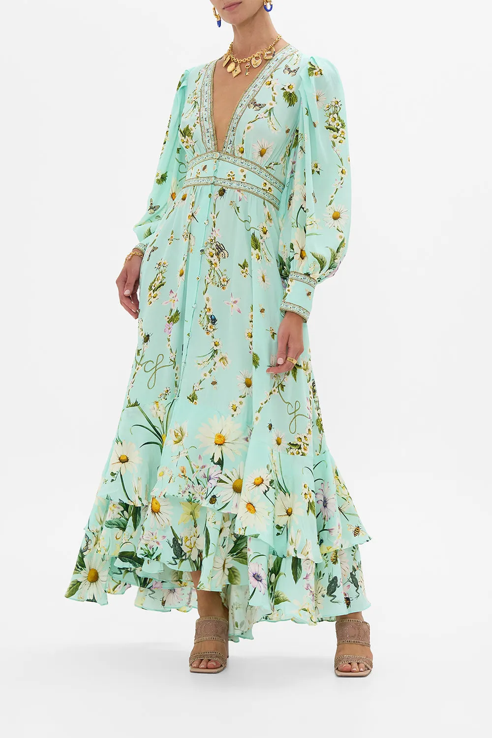 LONG BUTTON FRONT DRESS FLORAL FREEFALL sold by Camilla
