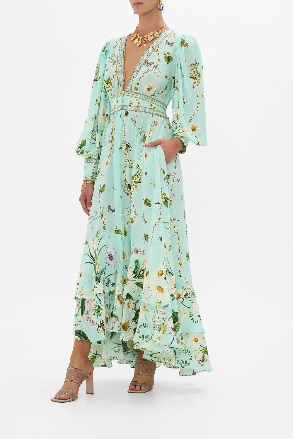 LONG BUTTON FRONT DRESS FLORAL FREEFALL sold by Camilla product image thumbnail 4