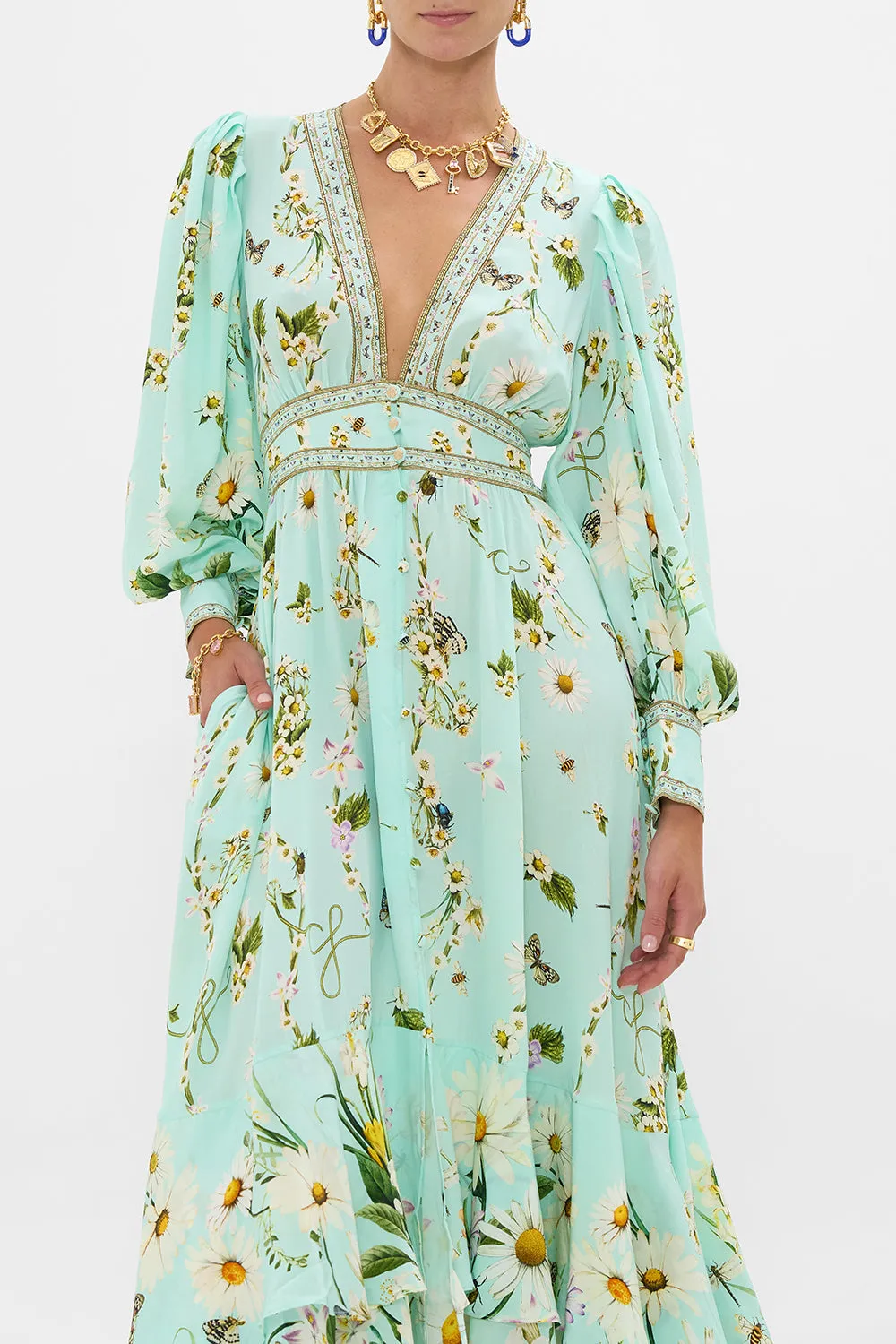 LONG BUTTON FRONT DRESS FLORAL FREEFALL sold by Camilla product image thumbnail 5