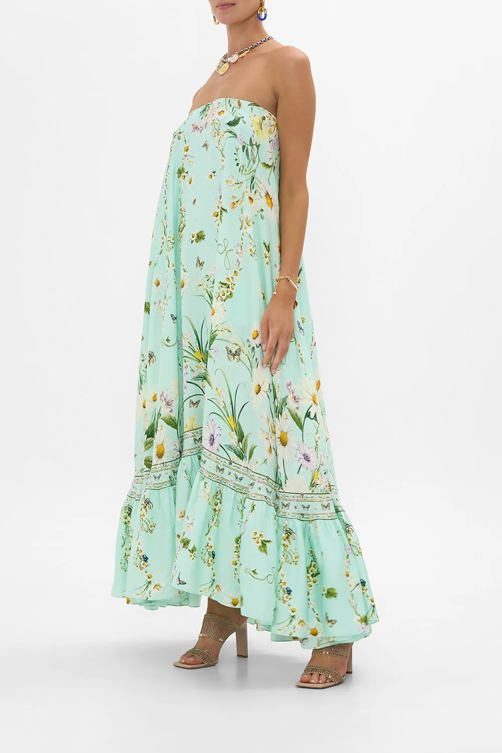 STRAPLESS MAXI WITH RUFFLE HEM FLORAL FREEFALL sold by Camilla product image thumbnail 4