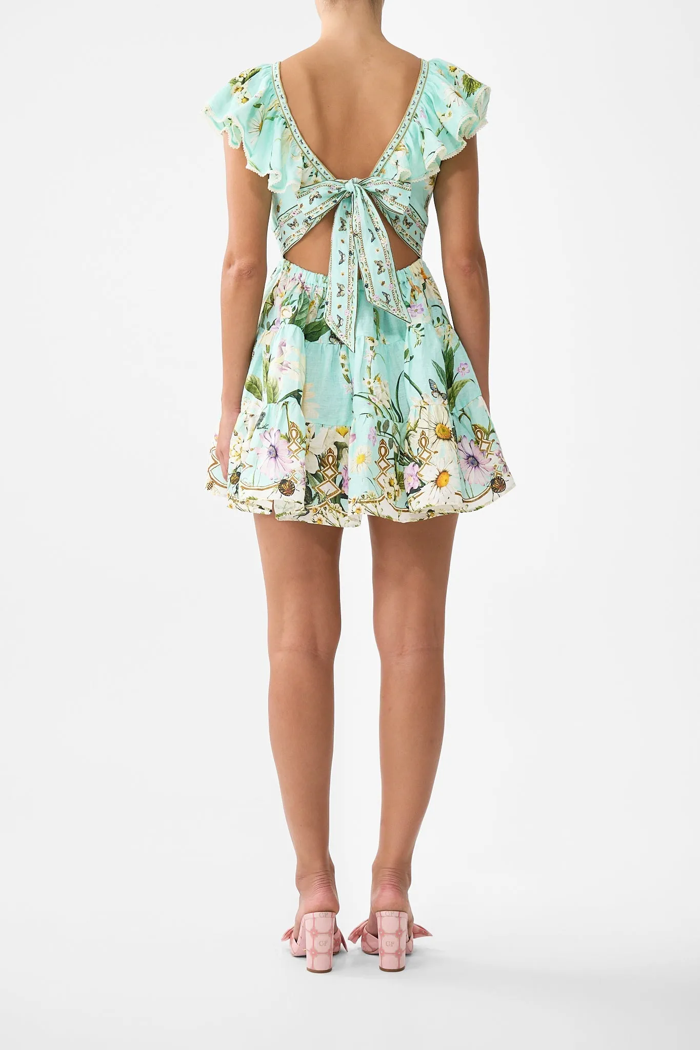 TIERED SHORT DRESS WITH NECK FRILL FLORAL FREEFALL sold by Camilla product image thumbnail 2