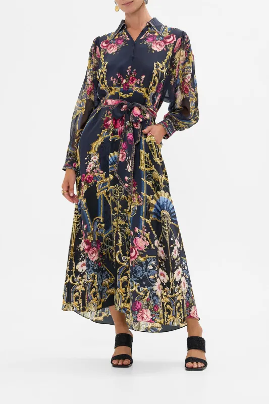 CURVED COLLAR SHIRT DRESS ORNATE ON A PLATE sold by Camilla