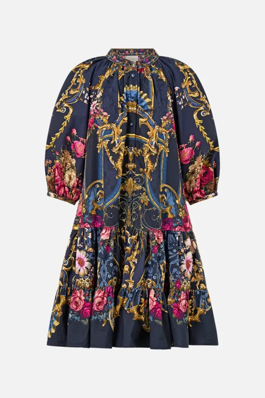 PUFF SLEEVE SHIRT DRESS ORNATE ON A PLATE sold by Camilla