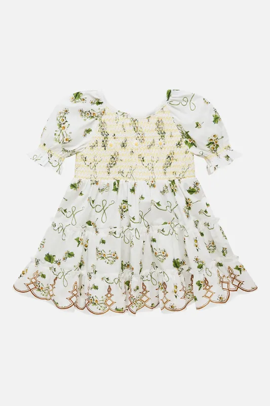BABIES TIERED DRESS WITH PUFF SLEEVE DAISY CHAINS sold by Camilla
