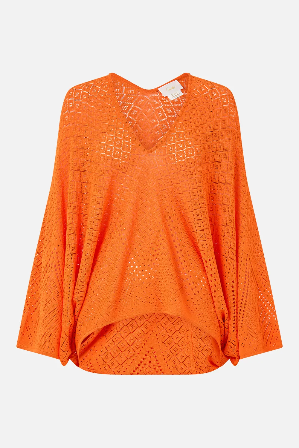RELAXED V NECK KNIT TOP BASKED IN BAROQUE sold by Camilla