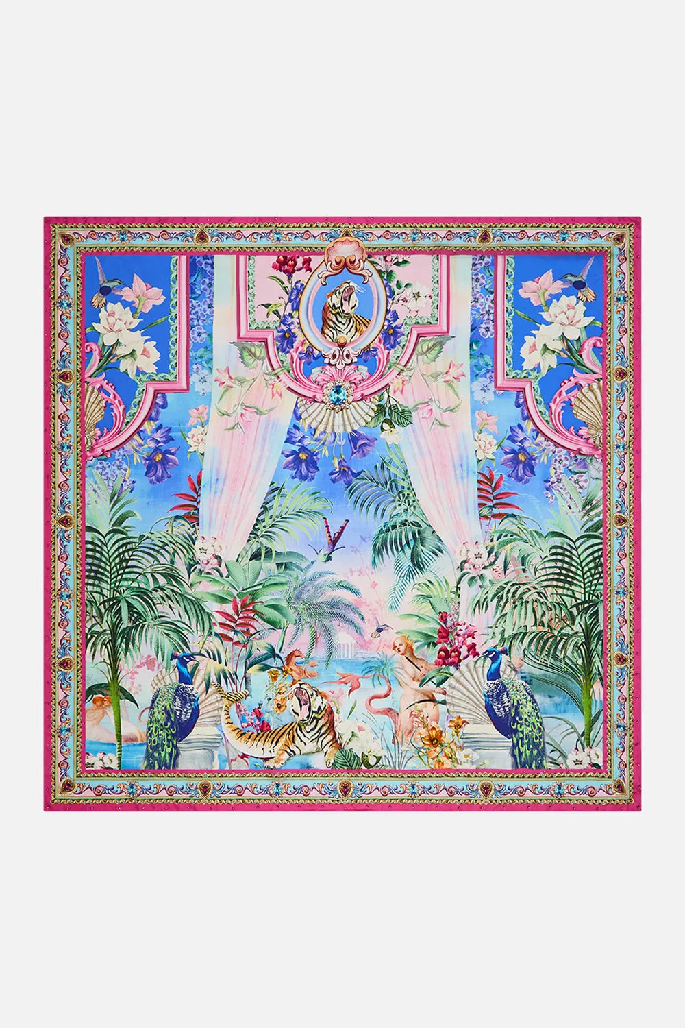 LARGE CRYSTALLED SILK SQUARE SCARF SPIRIT OF SANTA MARIA sold by Camilla product image thumbnail 2