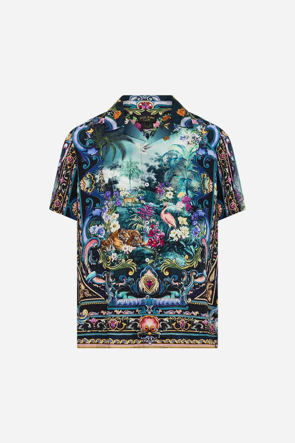 SHORT SLEEVE CAMP COLLARED SHIRT BASKED IN BAROQUE sold by Camilla