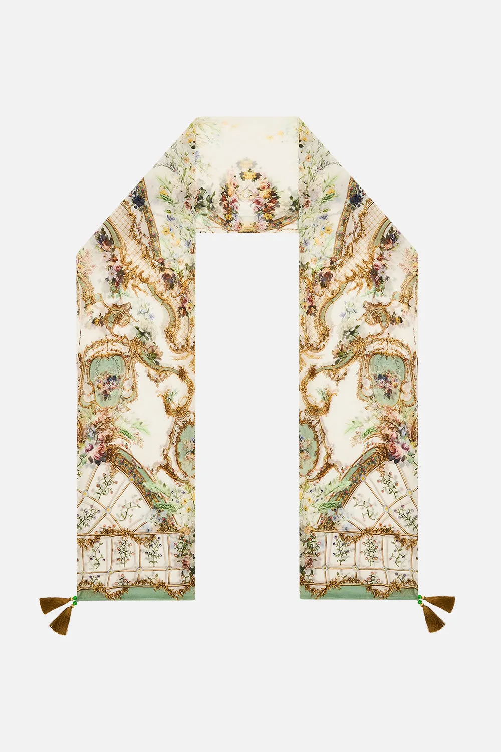 LONG SILK CRINKLE CHIFFON SCARF DRESSING ROOM DRAMA sold by Camilla