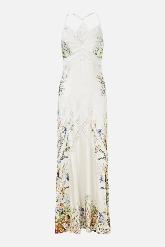 LACE SPLICE BIAS LONG DRESS DRESSING ROOM DRAMA sold by Camilla