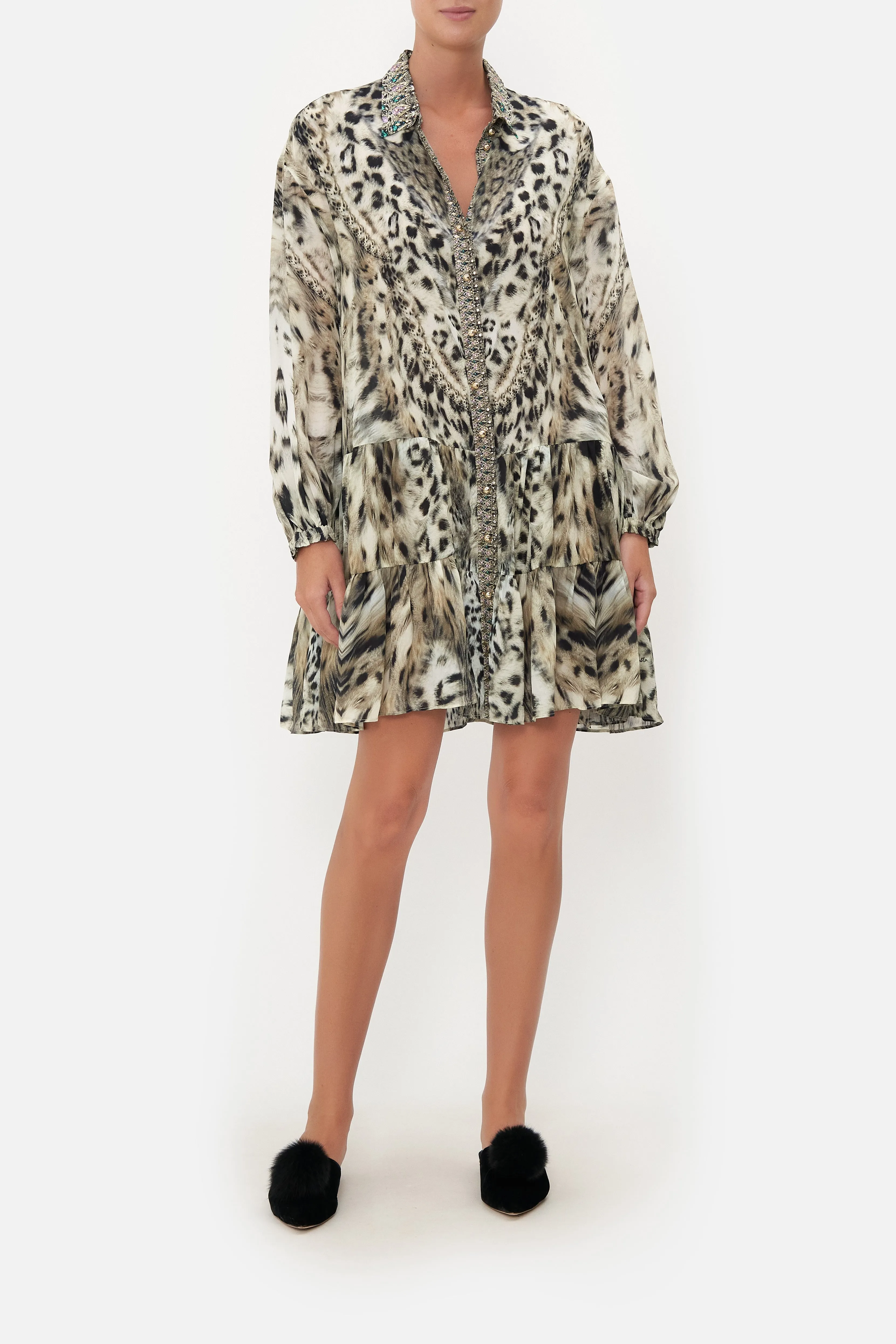 TIERED SHIRT DRESS SNOW WHISPERS sold by Camilla