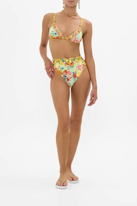 SOFT UNDERWIRE BIKINI TOP WITH BUTTON STRAPS AROMATIC TIGER FLOWER made by Camilla