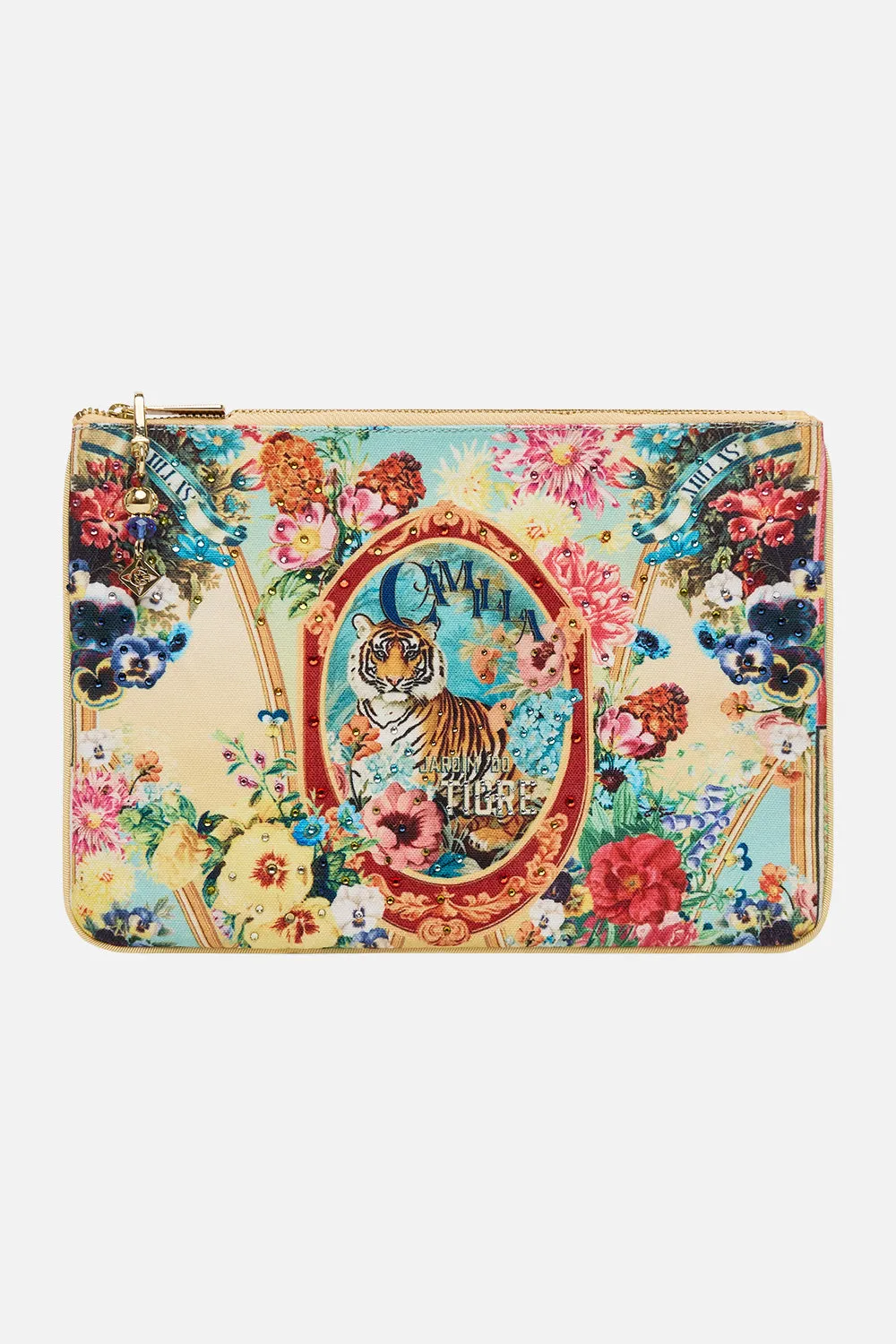 SMALL CANVAS CLUTCH AROMATIC TIGER FLOWER sold by Camilla