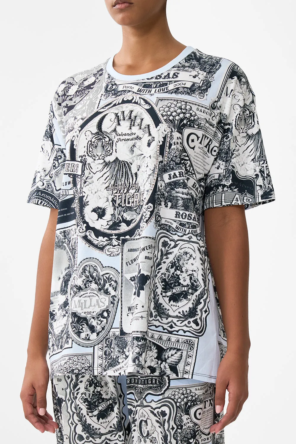 OVERSIZED BAND TEE - BLUE/BLK PERFUMED IN PORTO sold by Camilla product image thumbnail 5