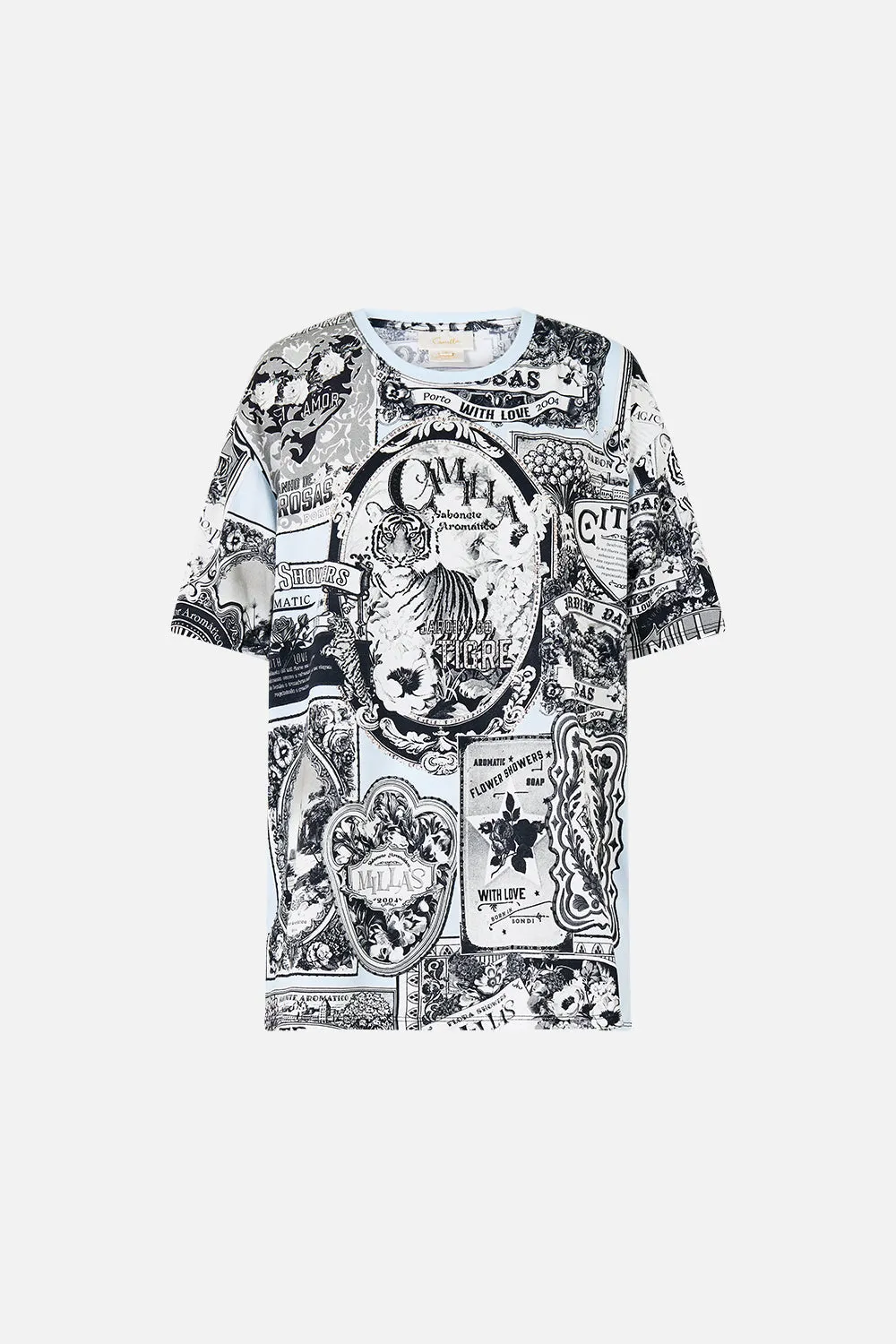 OVERSIZED BAND TEE - BLUE/BLK PERFUMED IN PORTO sold by Camilla product image thumbnail 3