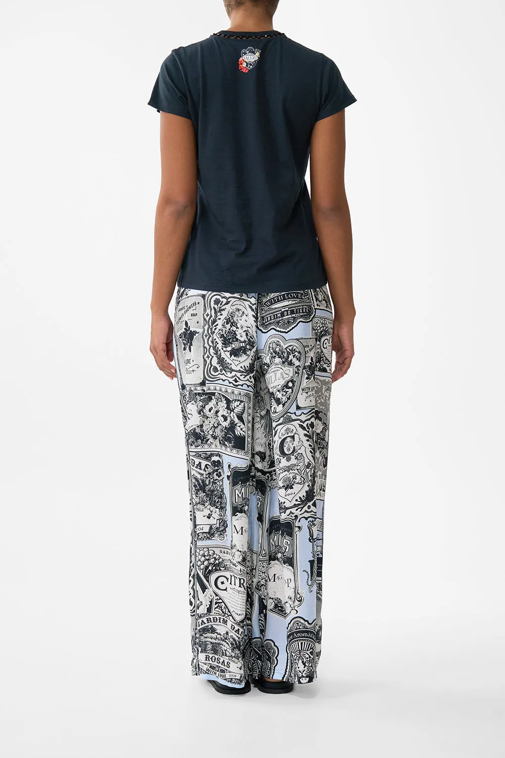 SLIM FIT ROUND NECK T-SHIRT - BLACK PERFUMED IN PORTO sold by Camilla product image thumbnail 2