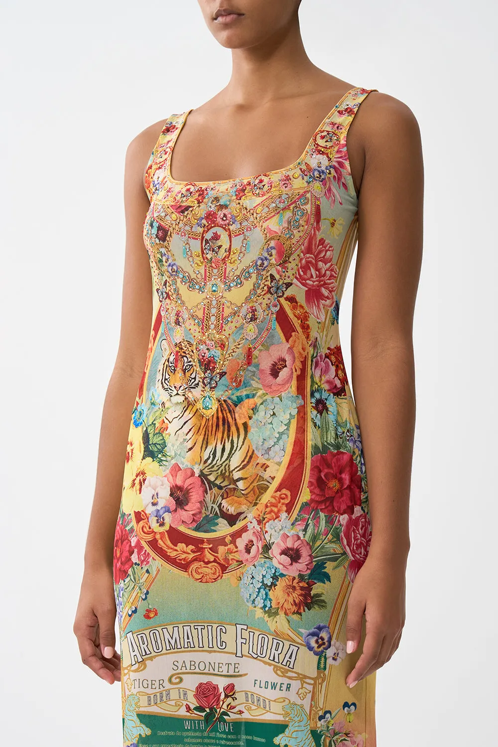 SQUARE NECK BEACH MAXI DRESS WITH LOW BACK AROMATIC TIGER FLOWER sold by Camilla product image thumbnail 5