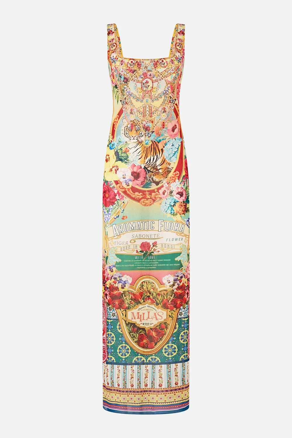 SQUARE NECK BEACH MAXI DRESS WITH LOW BACK AROMATIC TIGER FLOWER sold by Camilla product image thumbnail 3