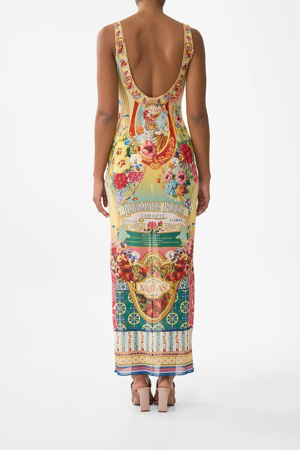 SQUARE NECK BEACH MAXI DRESS WITH LOW BACK AROMATIC TIGER FLOWER sold by Camilla product image thumbnail 2