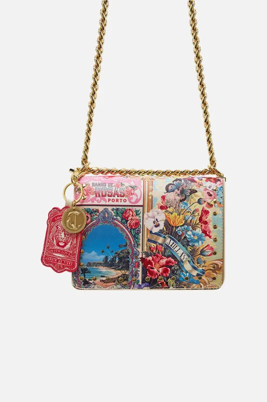 CROSSBODY BOX BAG WITH CHAIN AND KEYRING AROMATIC TIGER FLOWER sold by Camilla