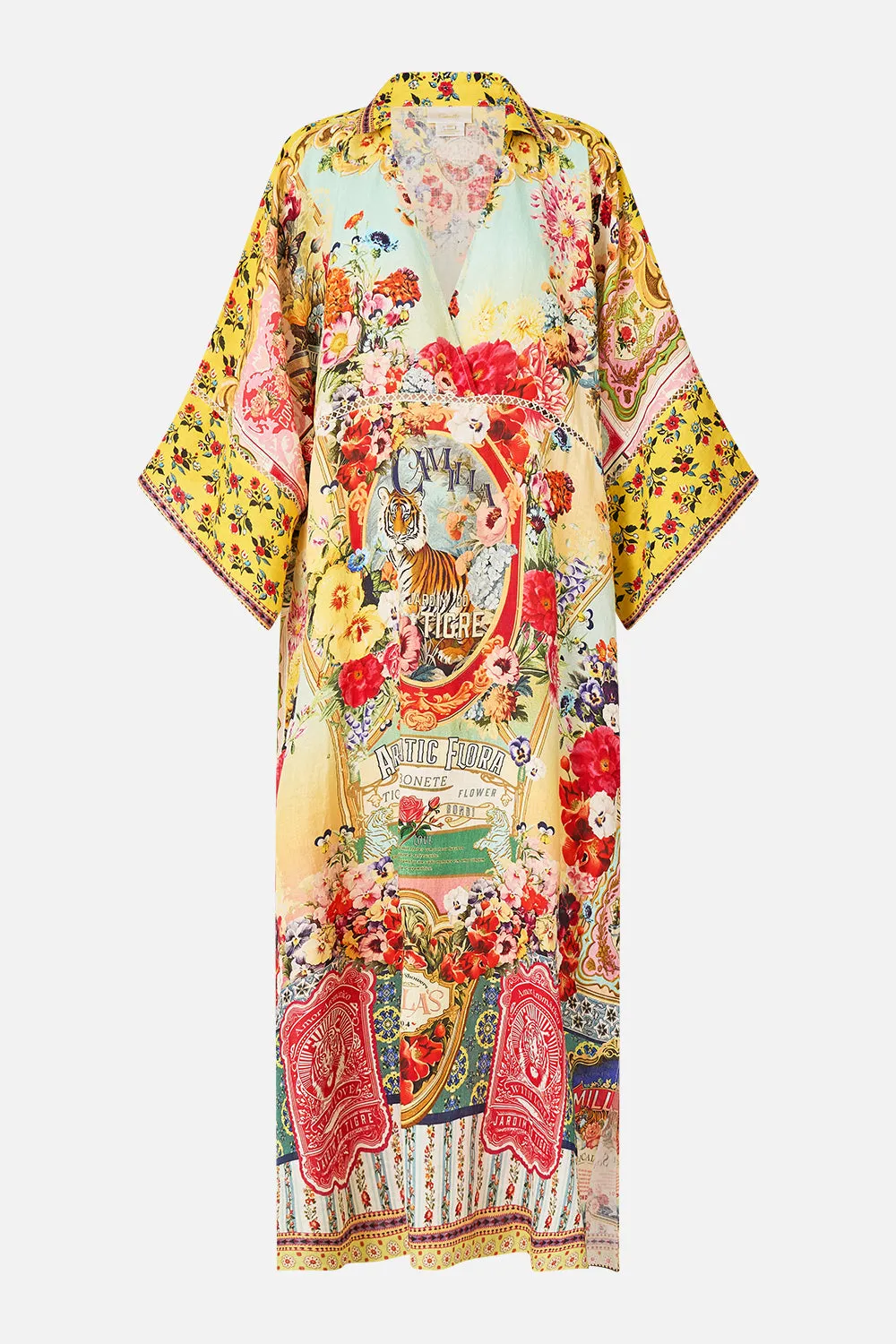 DEEP V KAFTAN WITH CUT-OUT DETAIL AROMATIC TIGER FLOWER sold by Camilla product image thumbnail 3