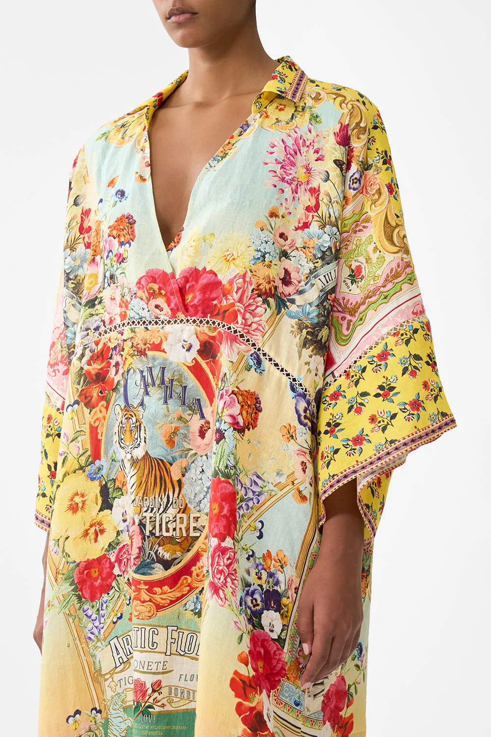 DEEP V KAFTAN WITH CUT-OUT DETAIL AROMATIC TIGER FLOWER sold by Camilla product image thumbnail 5
