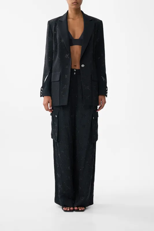 WIDE LEG UTILITY PANTS SOLID BLACK sold by Camilla
