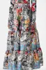 HIGH WAISTED TIERED SKIRT FLOWER SHOWERS sold by Camilla