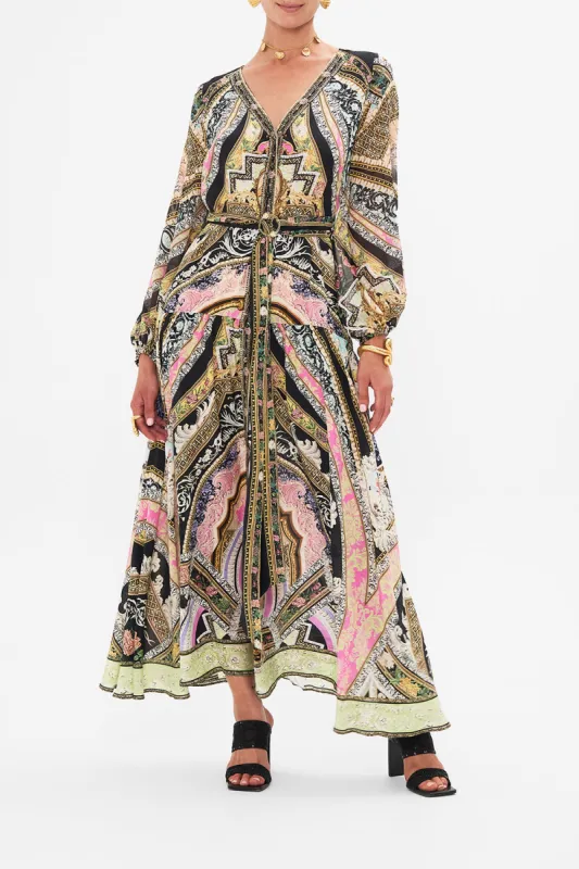 V NECK DRESS WITH BELT FLORENCE FIELD DAY sold by Camilla