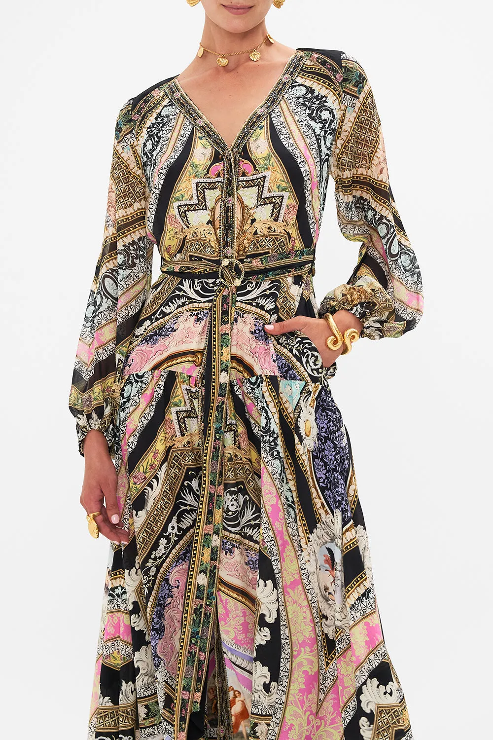 V NECK DRESS WITH BELT FLORENCE FIELD DAY sold by Camilla product image thumbnail 5