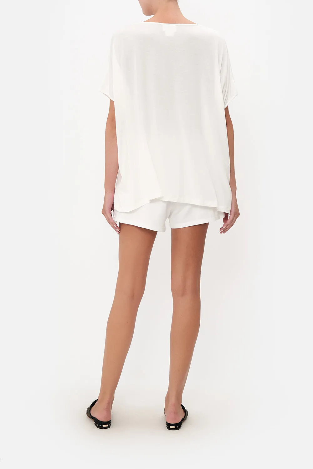 LOOSE FIT ROUND NECK TEE LOGO CAPSULE - SOLID WHITE sold by Camilla product image thumbnail 2