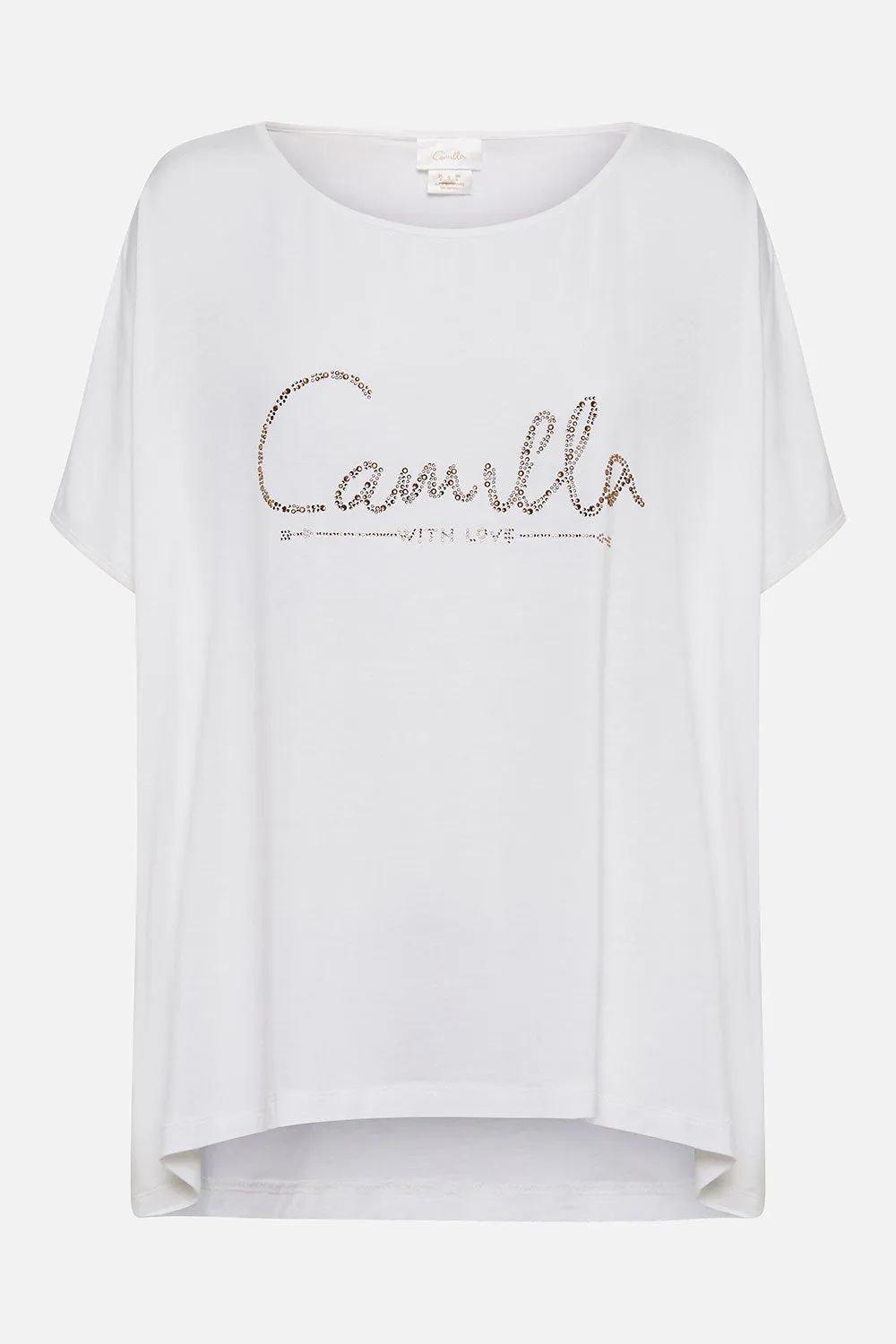 LOOSE FIT ROUND NECK TEE LOGO CAPSULE - SOLID WHITE sold by Camilla product image thumbnail 3