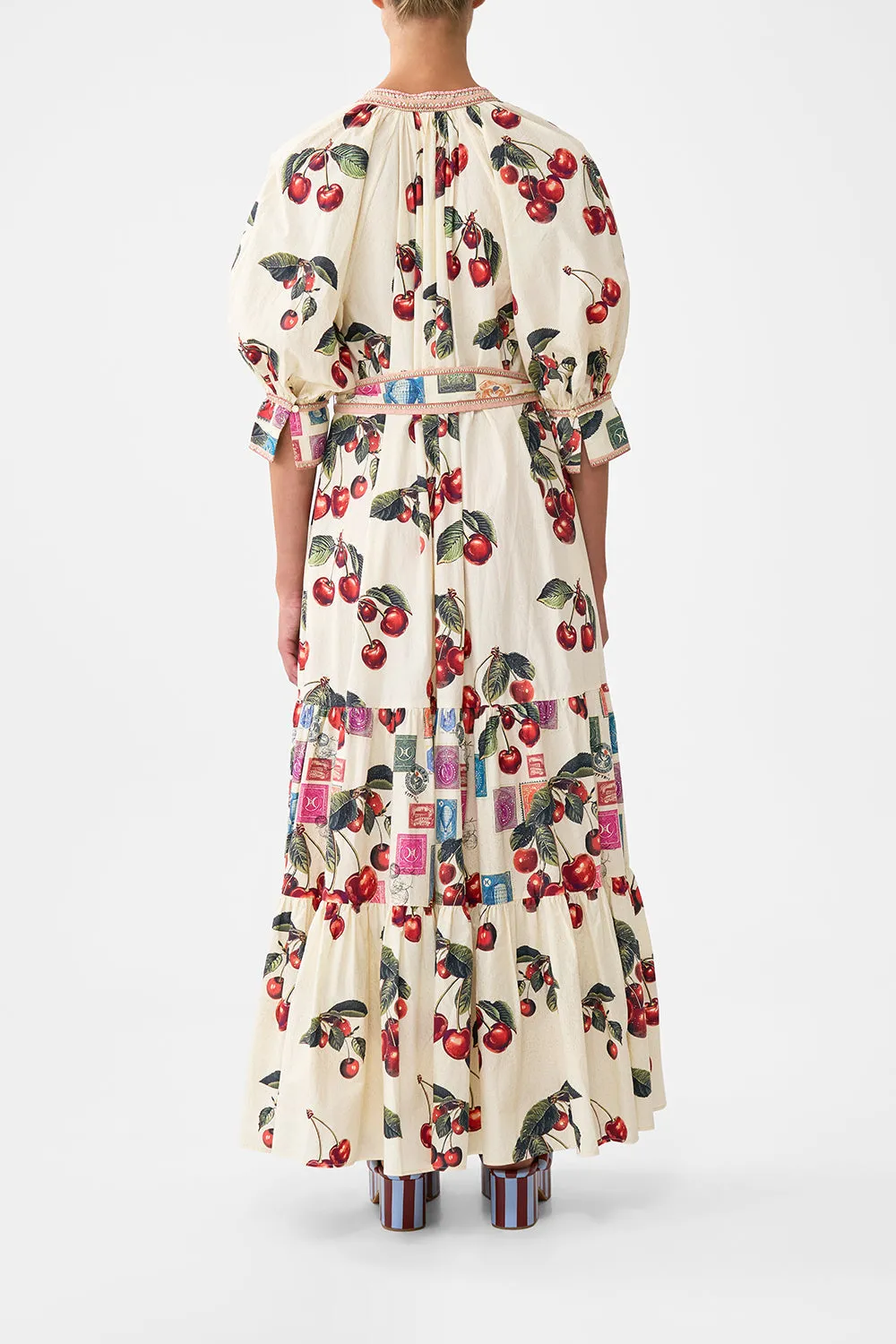 TIERED SHIRT DRESS WITH SHORT SLEEVE NOTES FROM THE ROAD sold by Camilla product image thumbnail 3