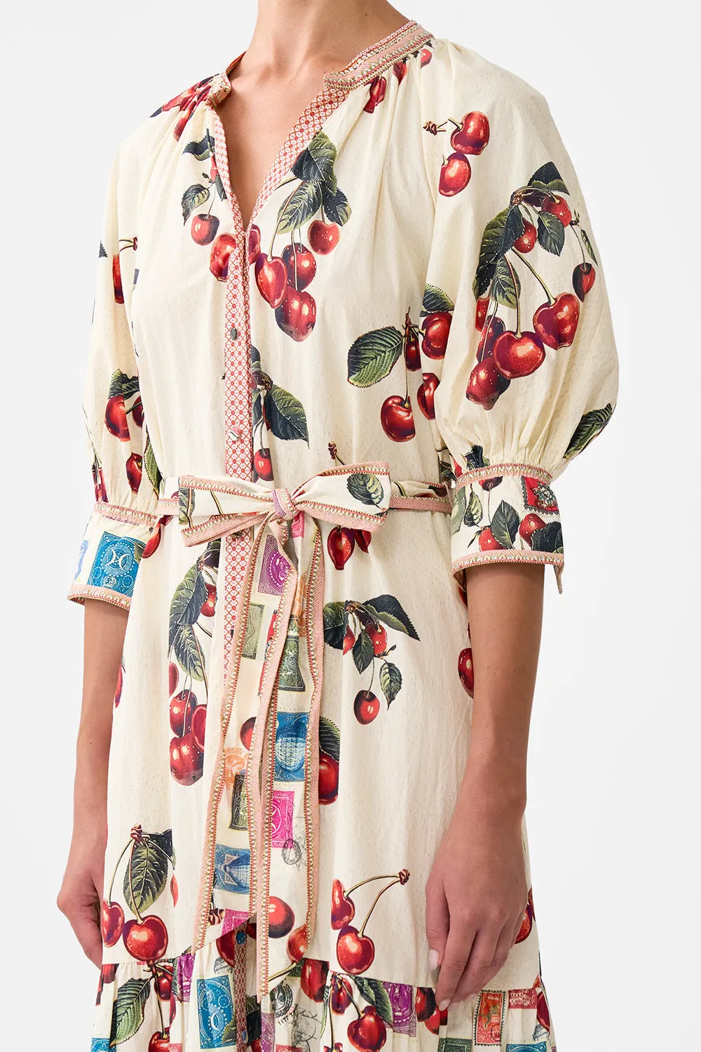 TIERED SHIRT DRESS WITH SHORT SLEEVE NOTES FROM THE ROAD sold by Camilla product image thumbnail 5
